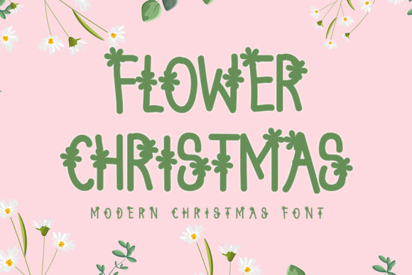Flower Christmas Font for Web Design